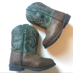 Smoky distressed cowboy boot